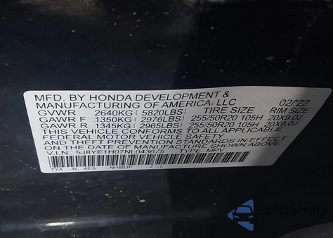 2022 Acura Mdx A-Spec Package z USA, uszkodzony, nr VIN 5J8YE1H07NL043675